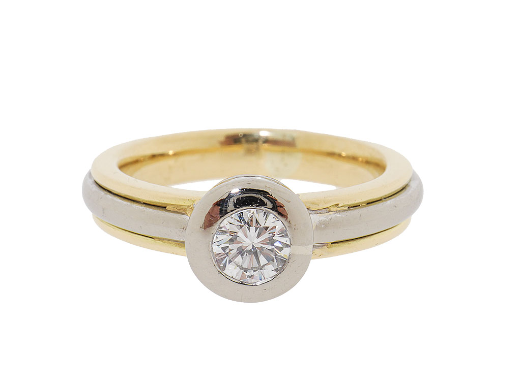 18 Karaat Massief Gouden Solitair Ring 0.30ct