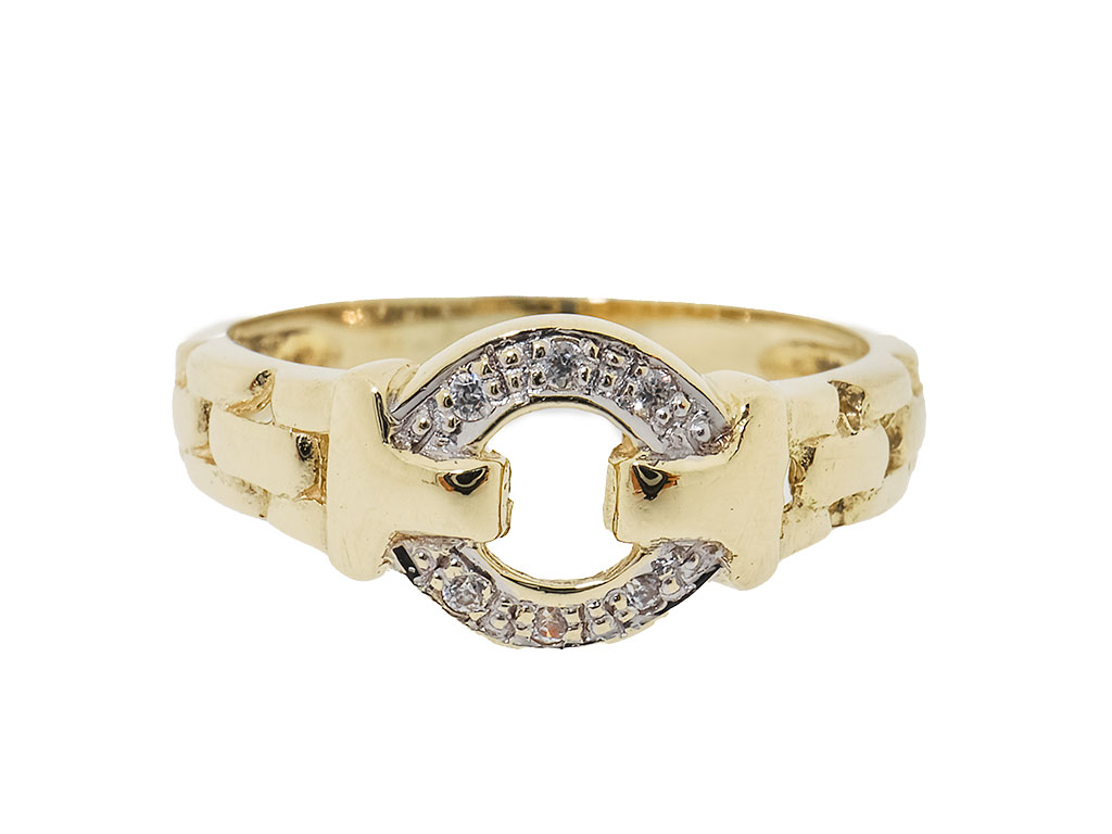 Gouden Schakel Ring Met Diamanten | 18 Karaat 