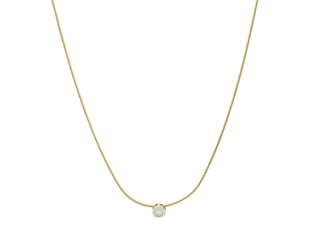 Diamond Snake Chain | Gouden Dames Ketting Met Diamant Hanger 