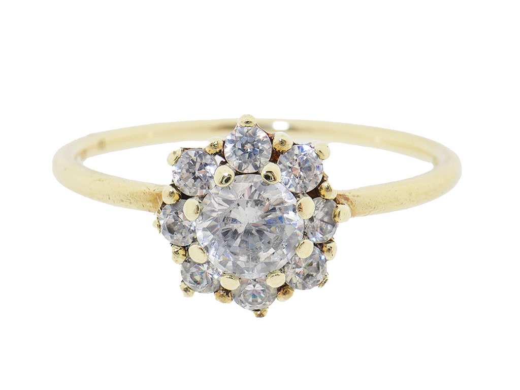 Cubic Zirkonia Flower | 14 Karaat Gouden Ring 