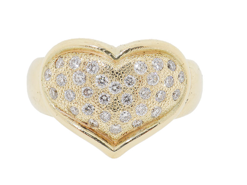 Luminous Love | Massief Gouden Hart Ring Met Diamanten 