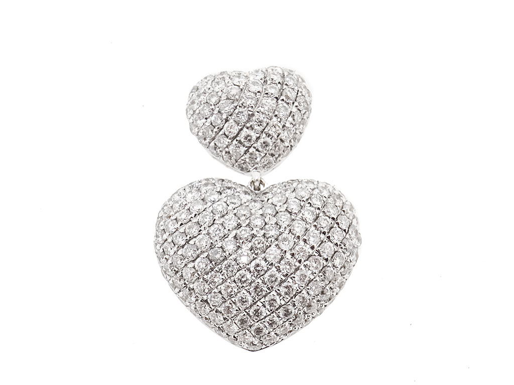 Double Diamond Love | Gouden 1,50ct Diamanten Pave Hanger 