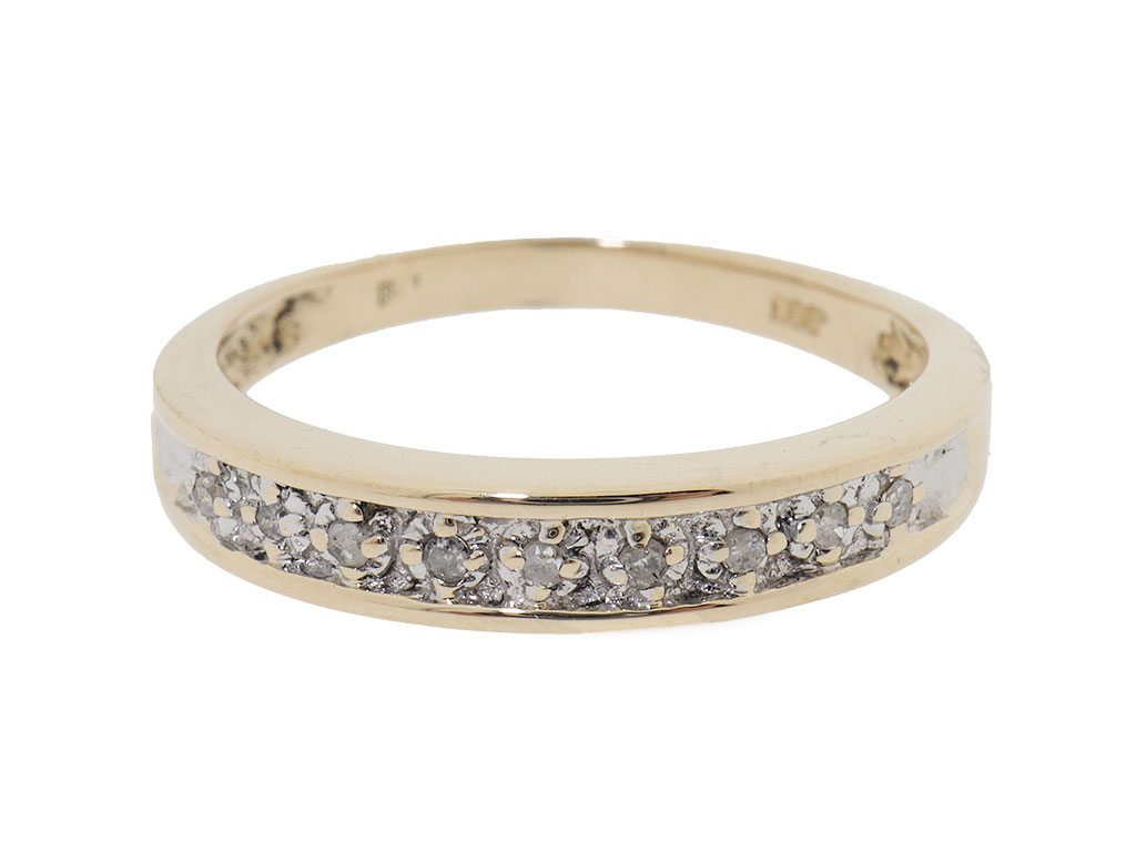 Gouden Rijring Met 0.09ct Diamanten | 14 Karaat 