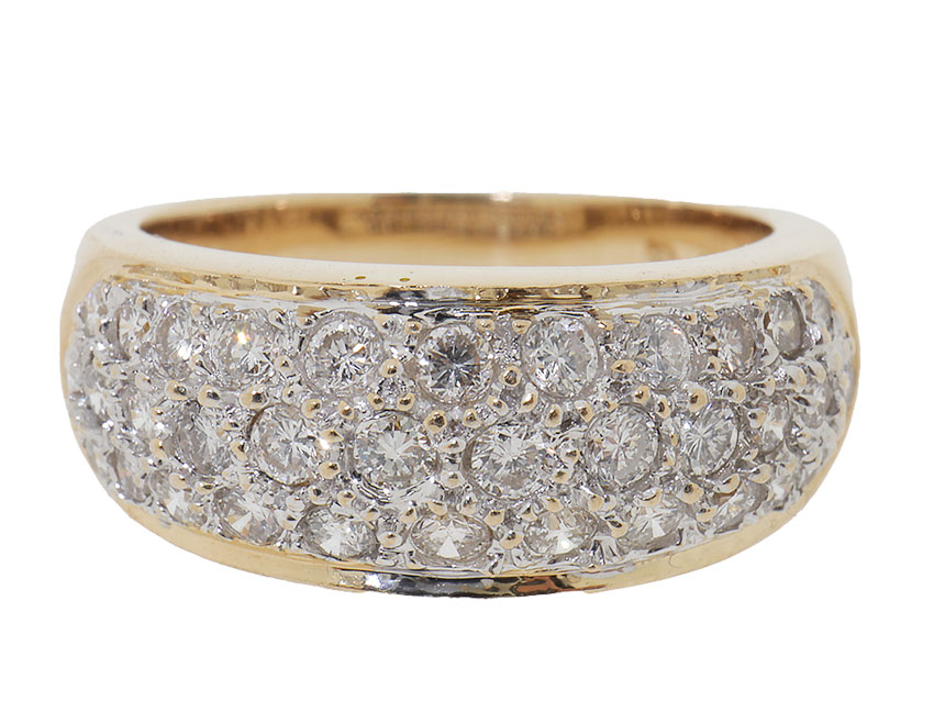 Gouden Pave Ring Met 0.80ct Diamanten | 14 Karaat 