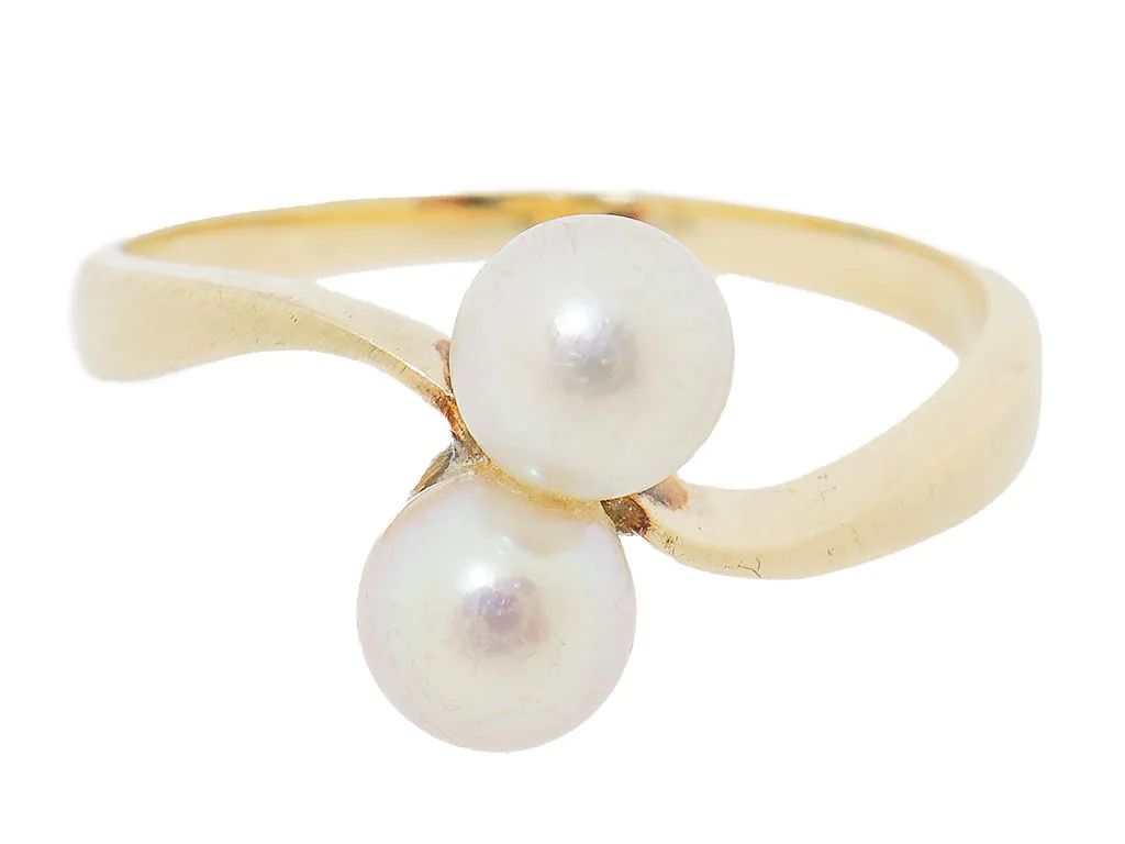 Twisted Pearls | 14 Karaat Gouden Parel Ring 