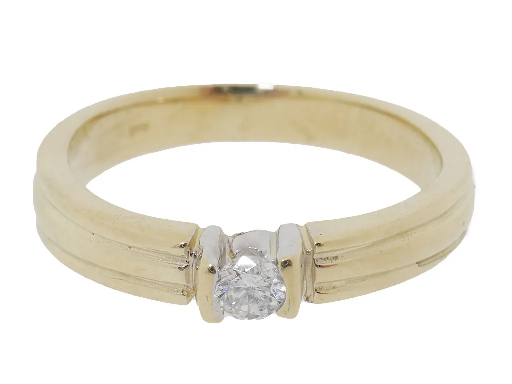 Gouden Dames Ring Met 0.07ct Diamant | 14 Karaat 