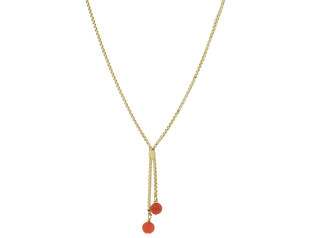 Gouden Ketting Met Bloedkoraal Hanger | 14 Karaat Goud 