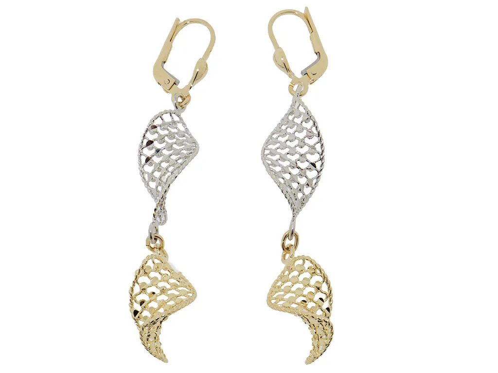 Unieke 14 Karaat Bicolor Gouden Oorbellen / Oorhangers