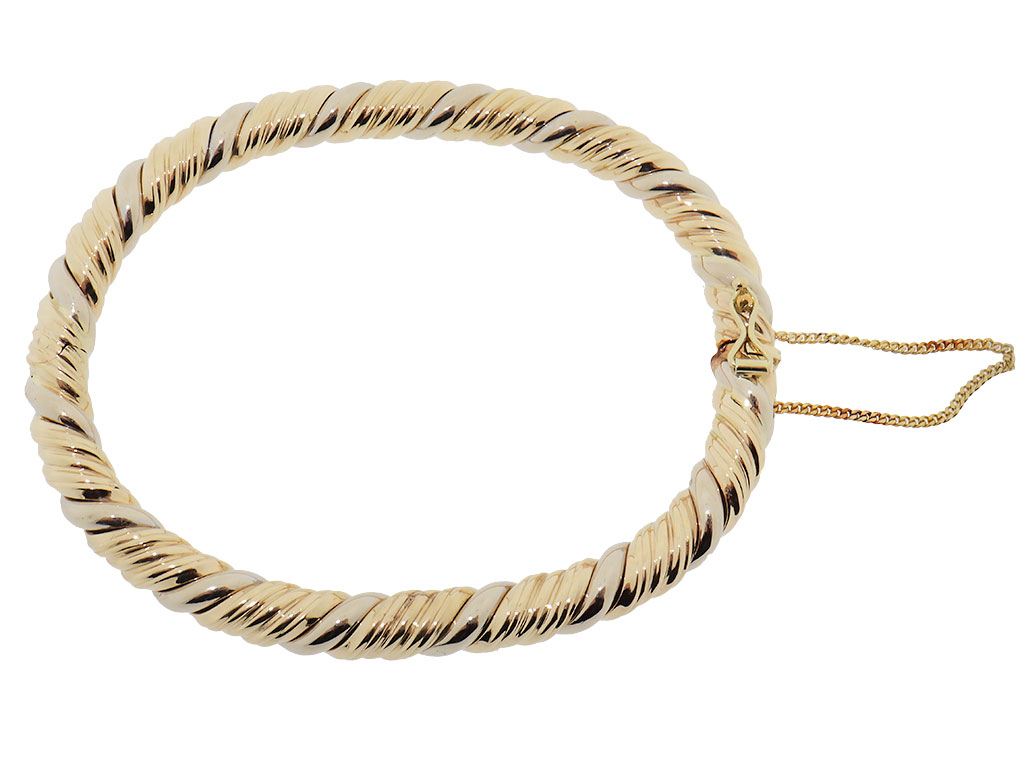 14 Karaat Gouden Gedraaide Slavenarmband | Uniek Ontwerp 