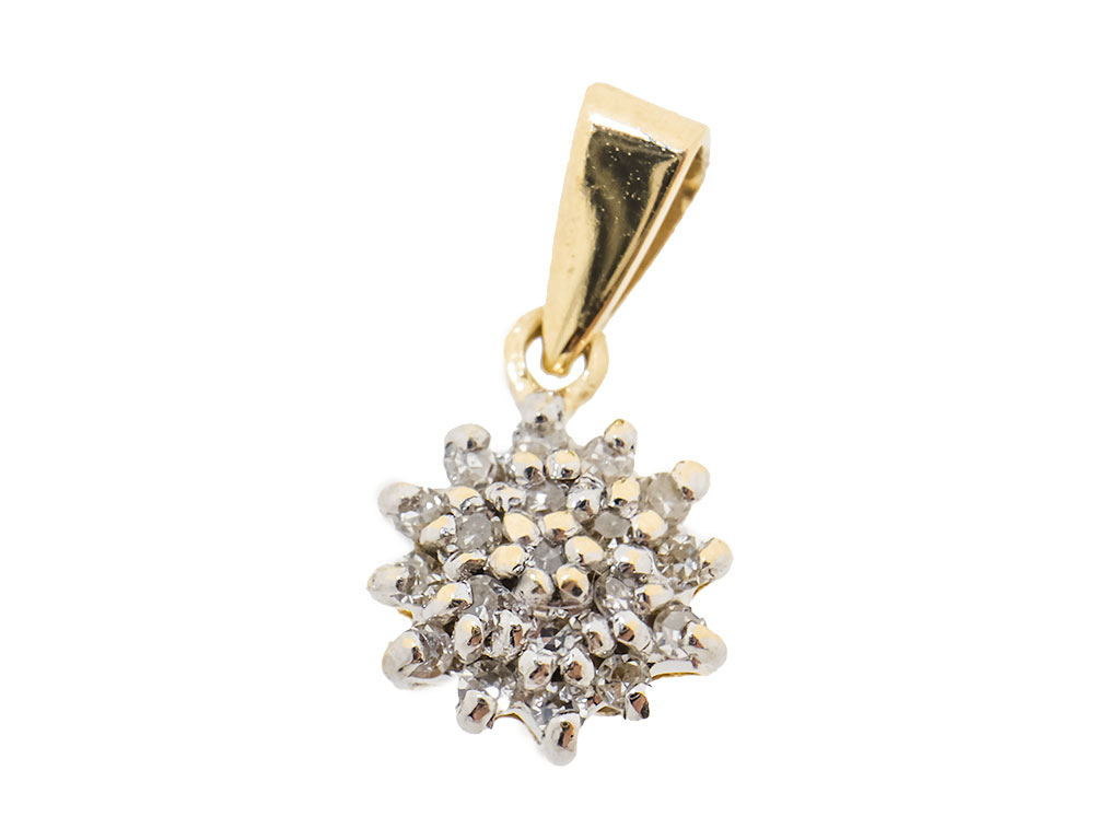14 Karaat Gouden Entourage Hanger Met Diamanten 