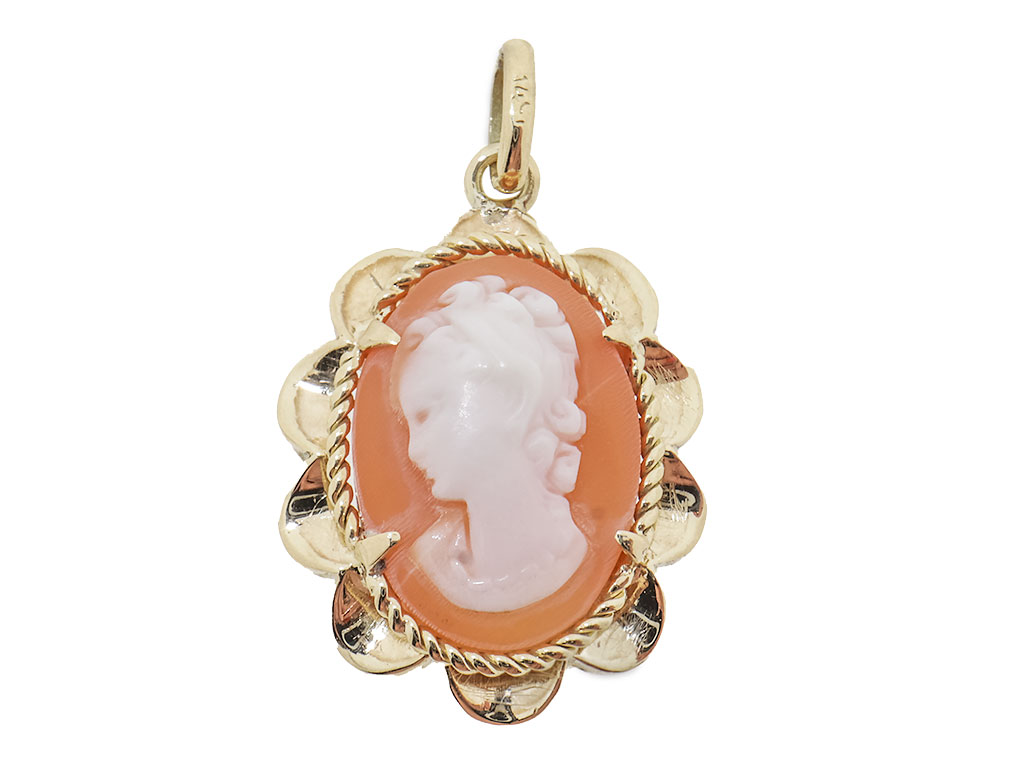 Jolie | 14 Karaat Vintage  Gouden Camee Hanger 