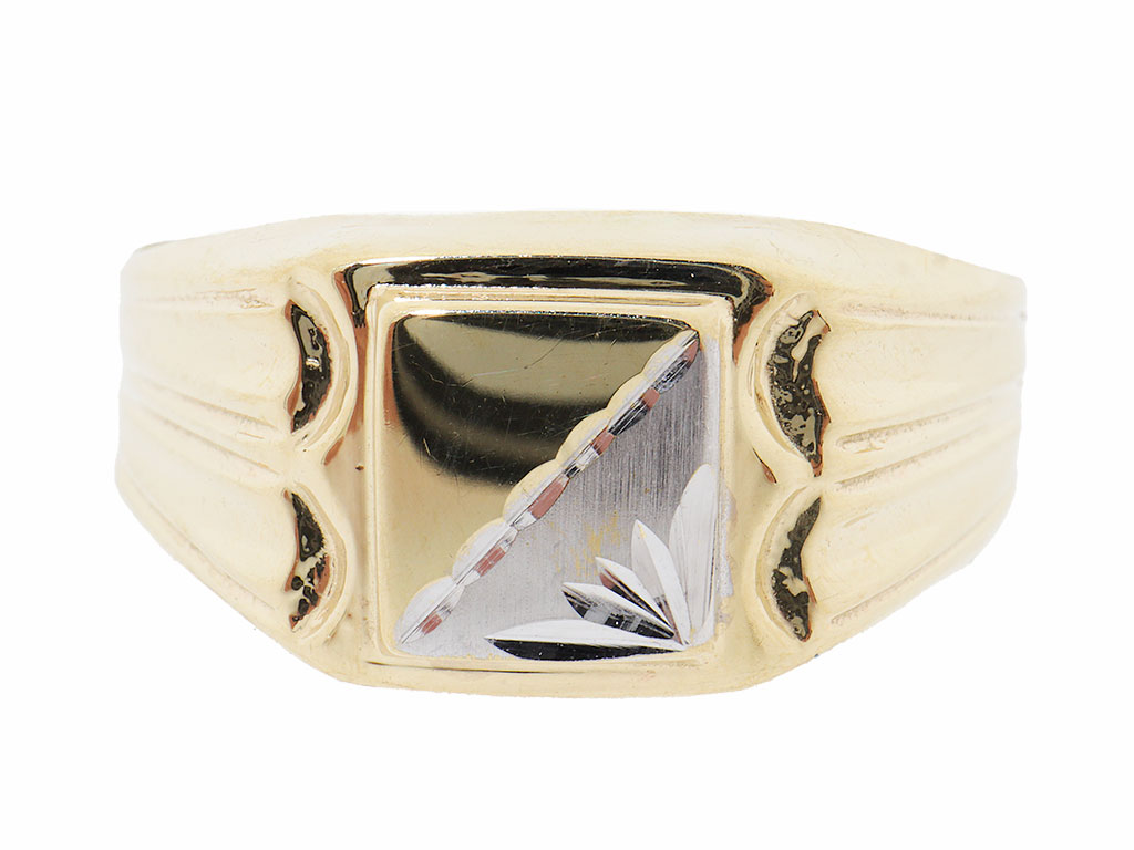 14 Karaat Gouden Vintage Heren Zegel Ring 
