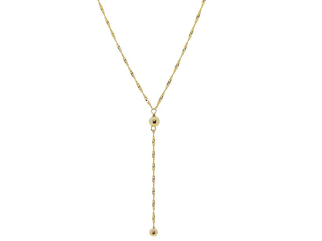 14 Karaat Gouden Singapore Schakelketting Bolletjes