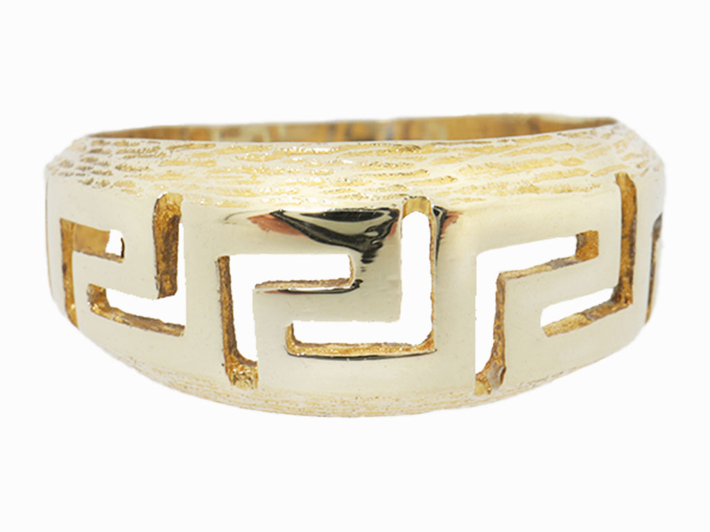 14 Karaat Gouden Ring met open Meanderpatroon