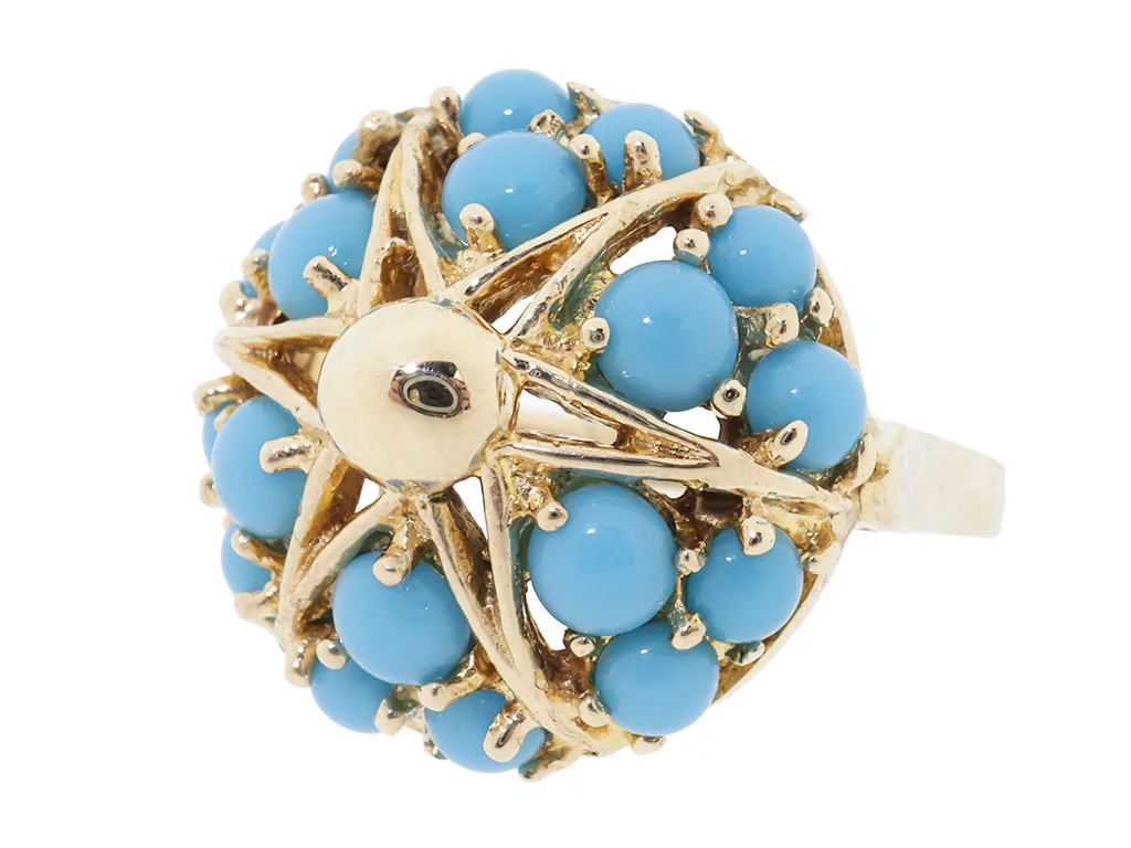 14 Karaat Vintage Ring Turkoois 
