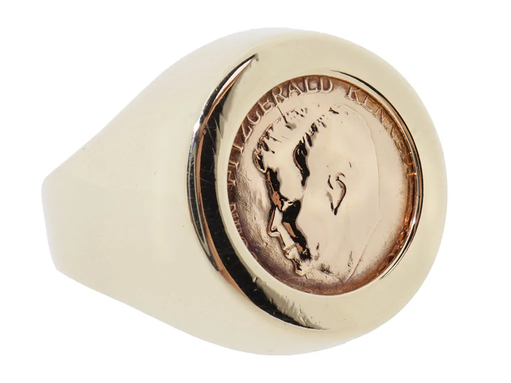 14 Karaat Gouden JFK Vintage Muntring 