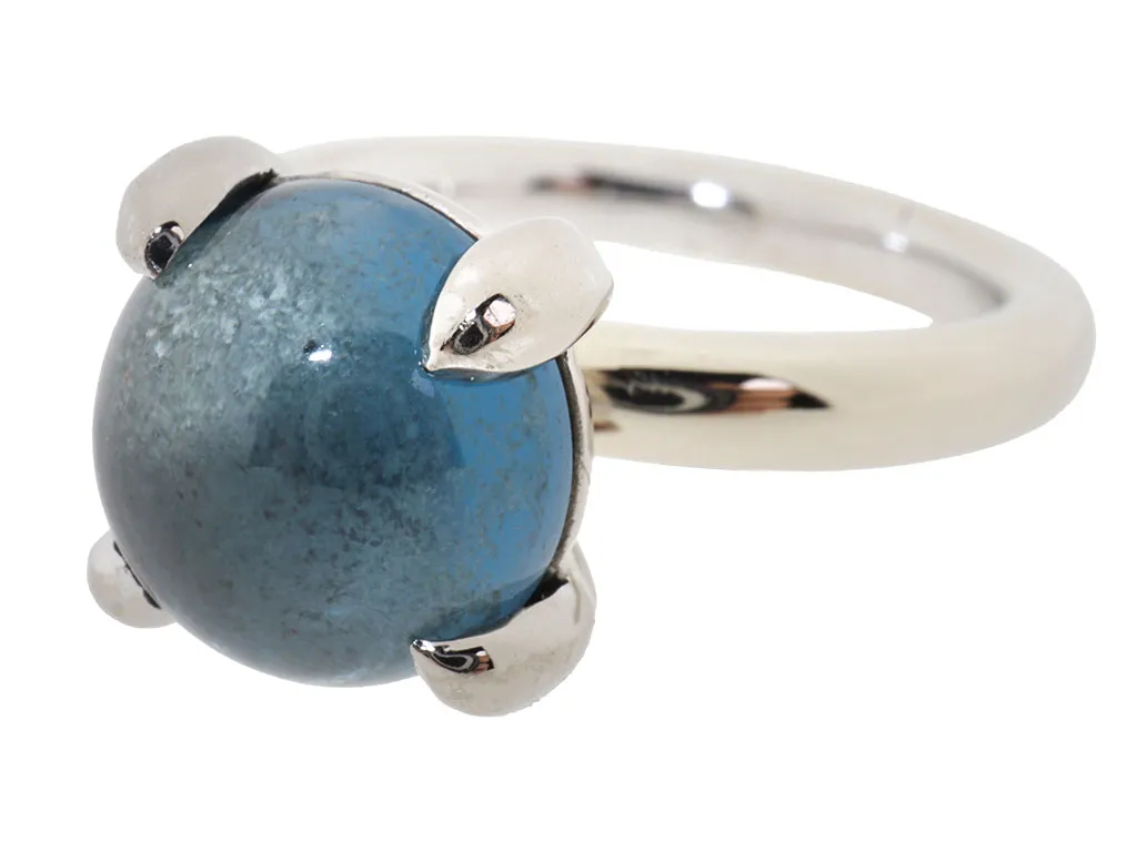 14 Karaat Witgouden Ring met Topaas