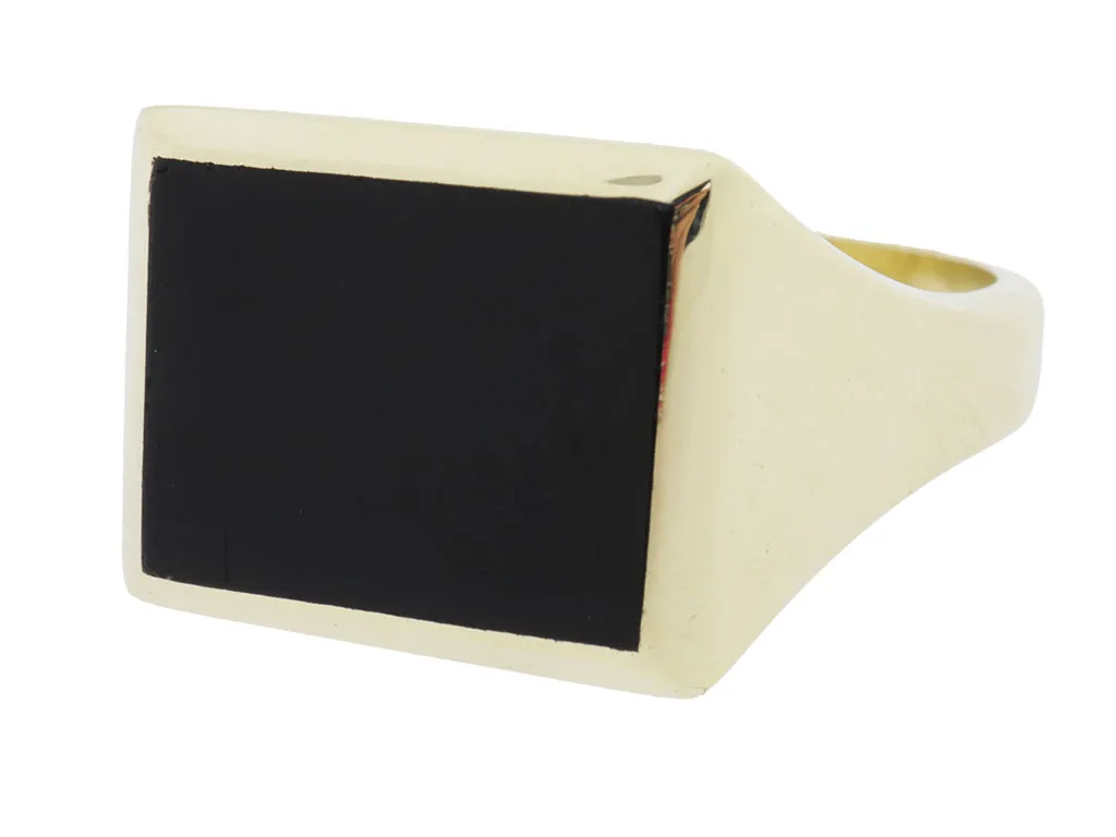 14 Karaat Heren Zegelring met Onyx Edelsteen