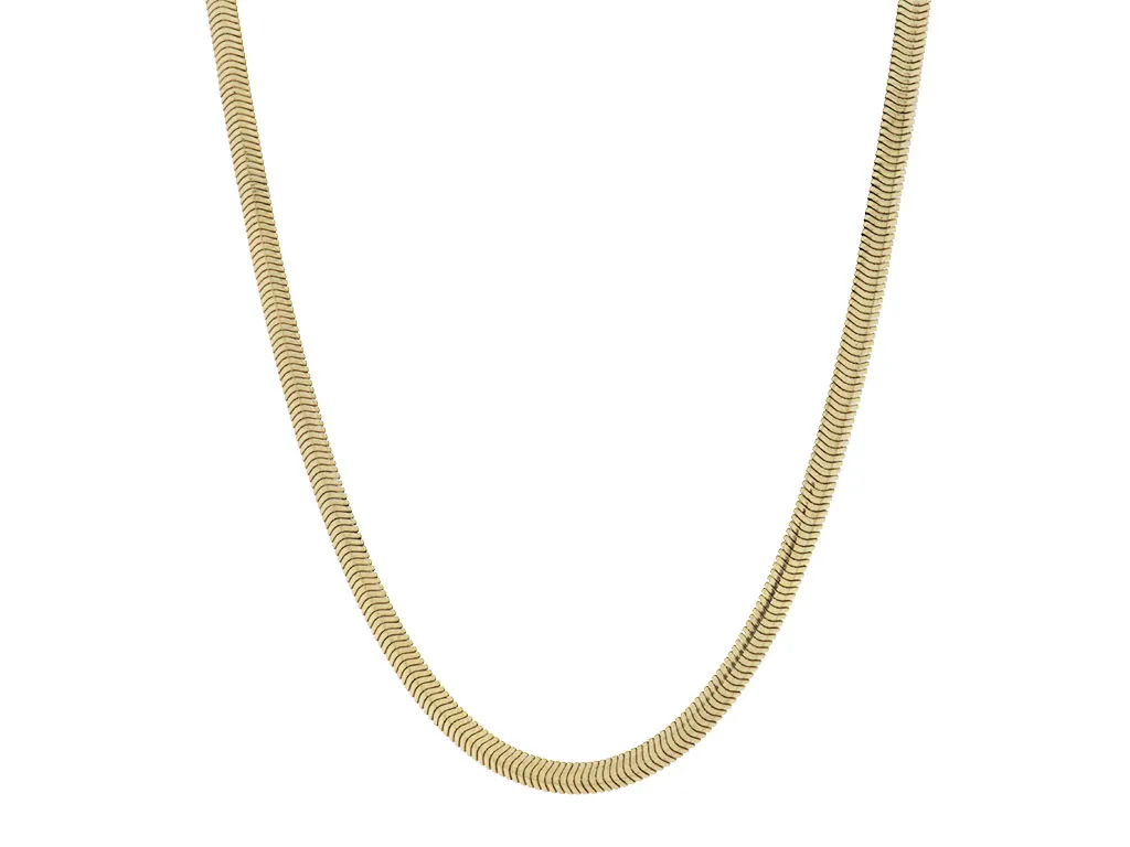 14 Karaat Gouden Dames Ketting | Platte Slangen Schakel 