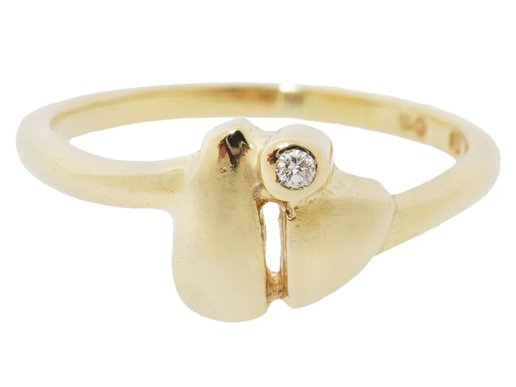 Fantasie Ring | 18 Karaat Goud Met Diamant 