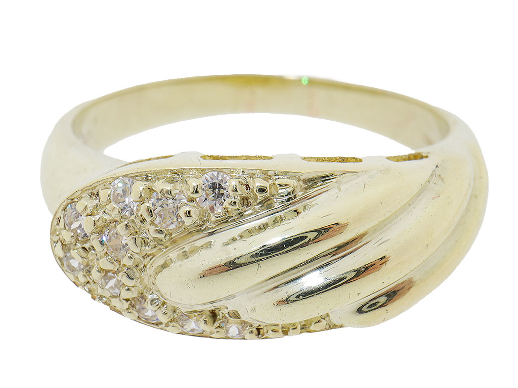 Sparkling Wave | 14 Karaat Gouden Dames Ring 