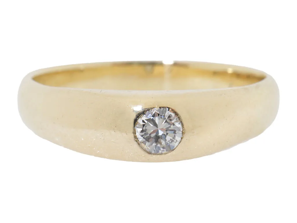 14 Karaat Vintage Gouden Ring Met 0.10ct Diamant 