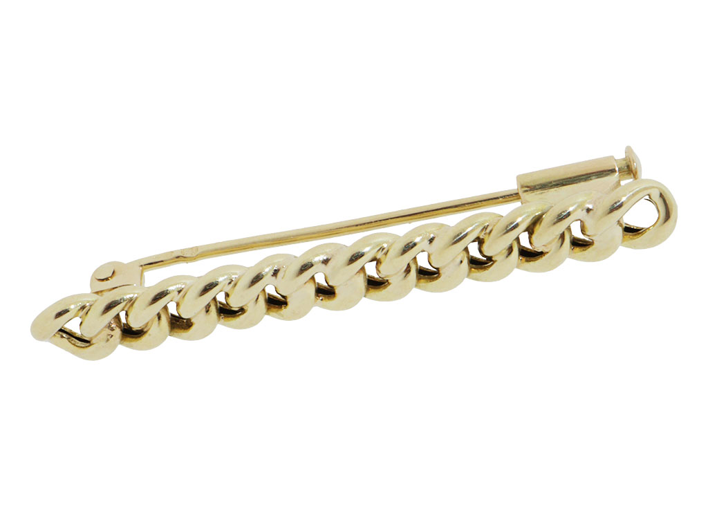 14 Karaat Gouden Gourmet Schakel Broche 