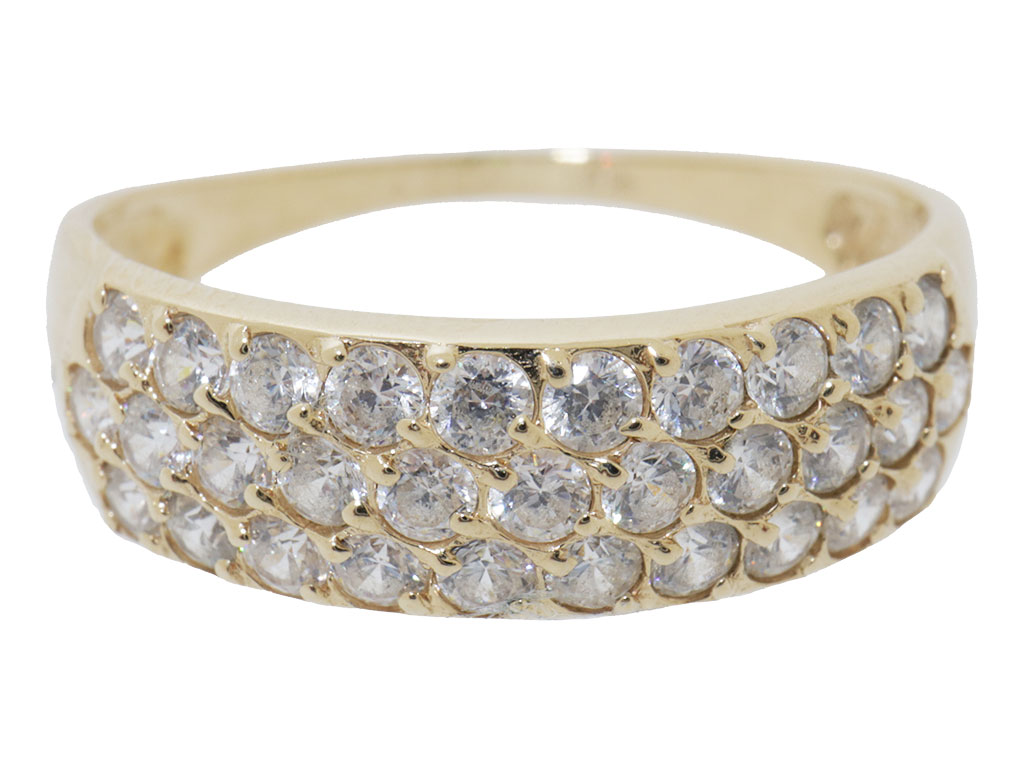 14 Karaat Brede Gouden Ring Met Zirkonia