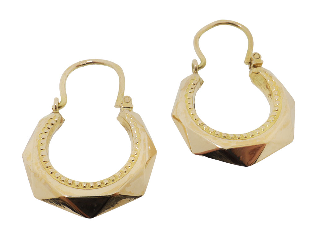 Vintage 18 Karaat Gouden Lapide Oorbellen 