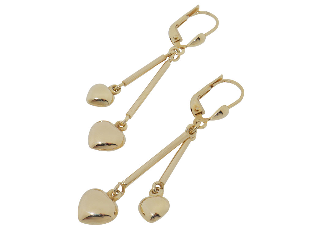 Hartjes oorbellen | 14 Karaat Gouden Hangers 