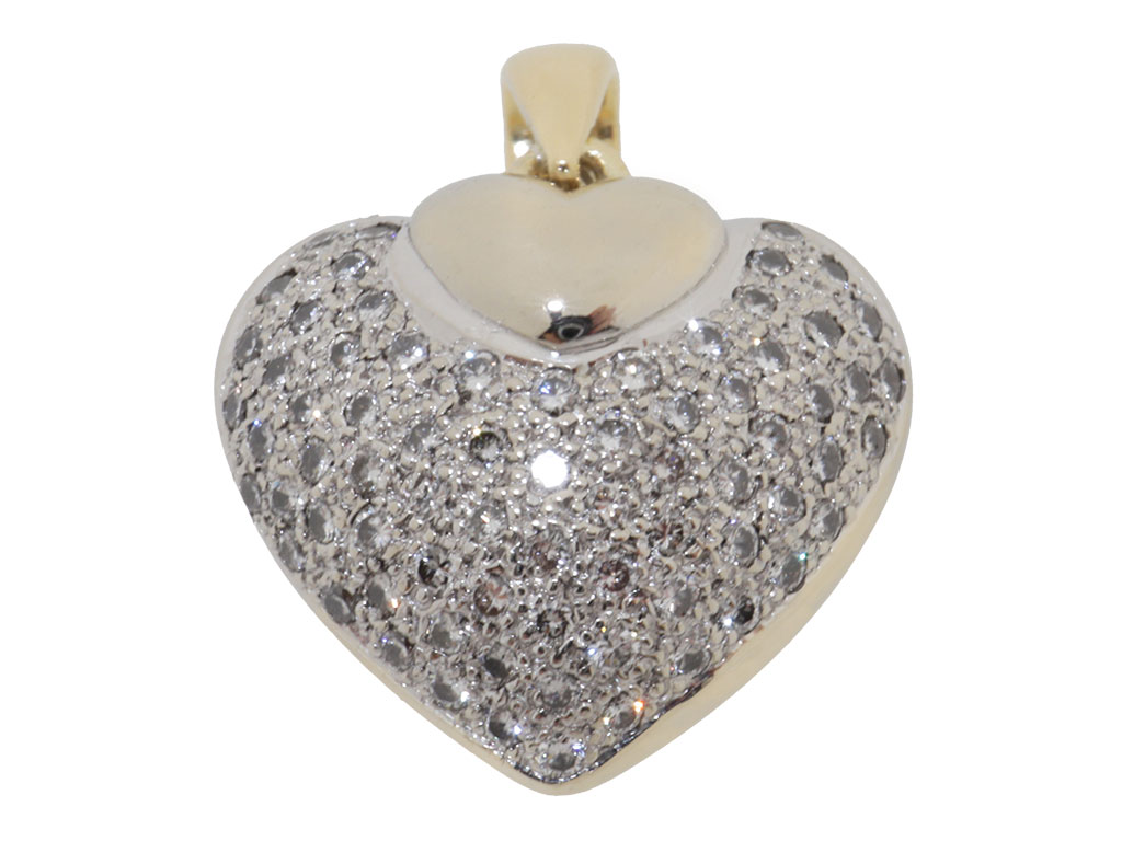 18 Karaat Gouden Hart Hanger | 77 diamanten 