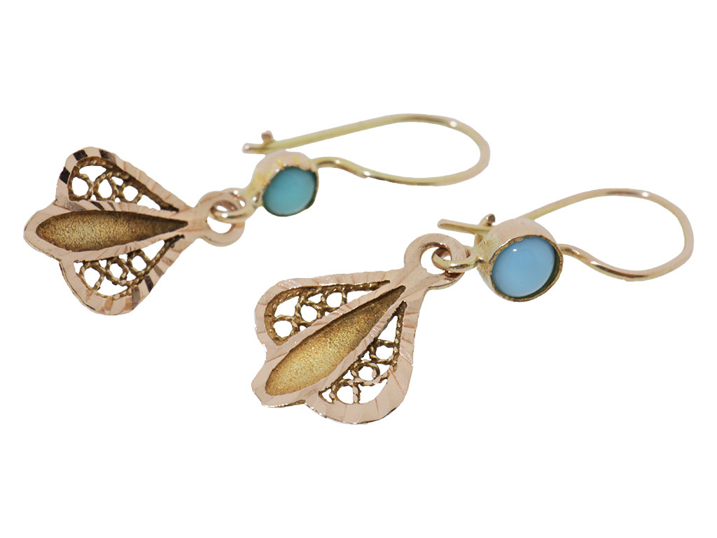 14 Karaat Gouden Oorbellen Turkoois Edelsteen 