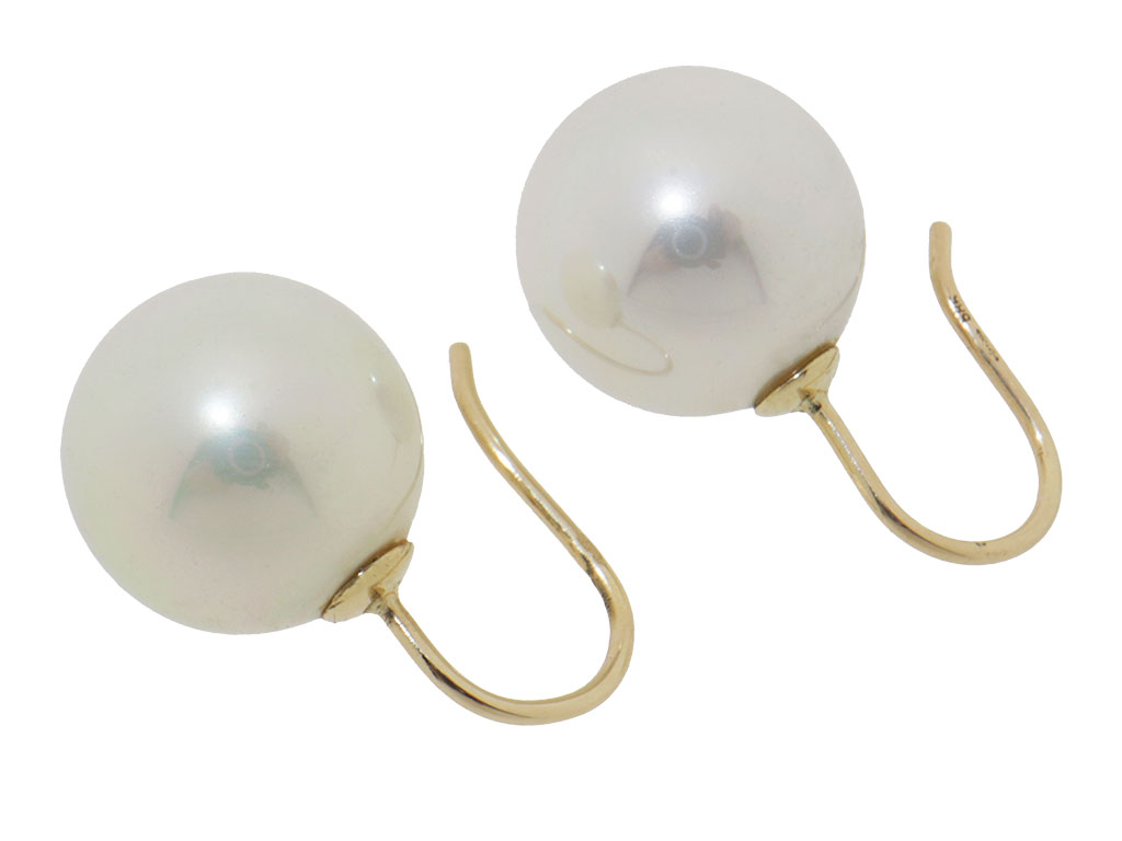Elegant Pearls | 14 Karaat Gouden Grote Parel Oorbellen 