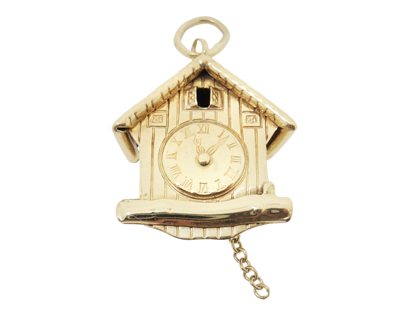 14 karaat gouden koekoeksklok hanger – uniek handgemaakt 