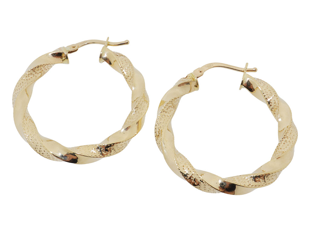 Twisted Meander Hoops | 14 Karaat Gouden Creolen 