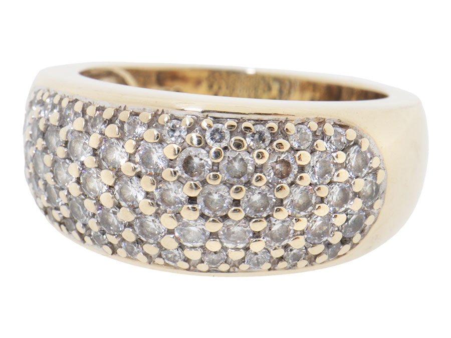 8 Karaat Brede Pavé Dames Ring 