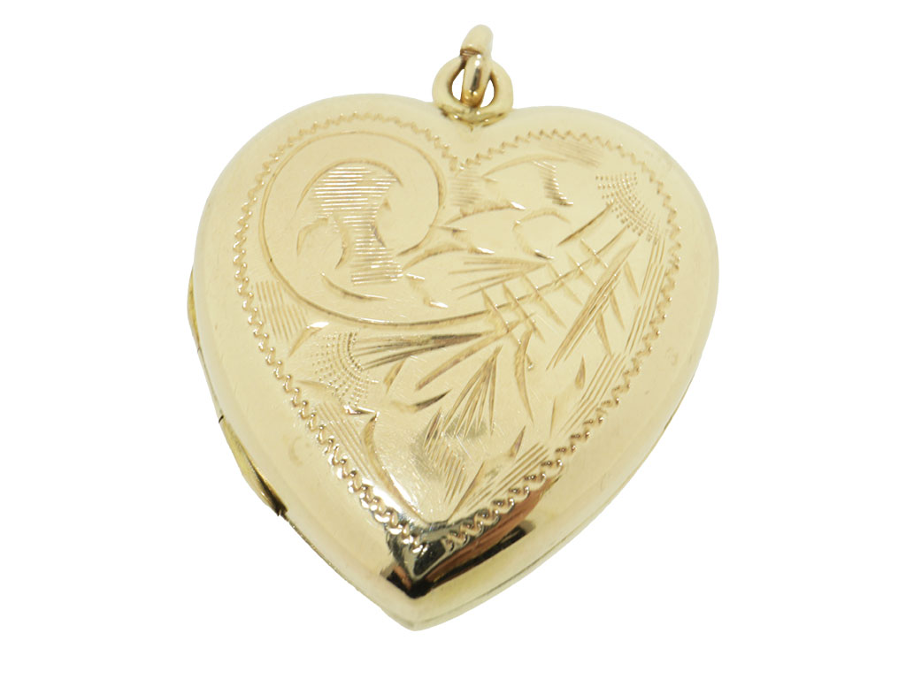 9 Karaat Hartvormig Medaillon Met Gravure 