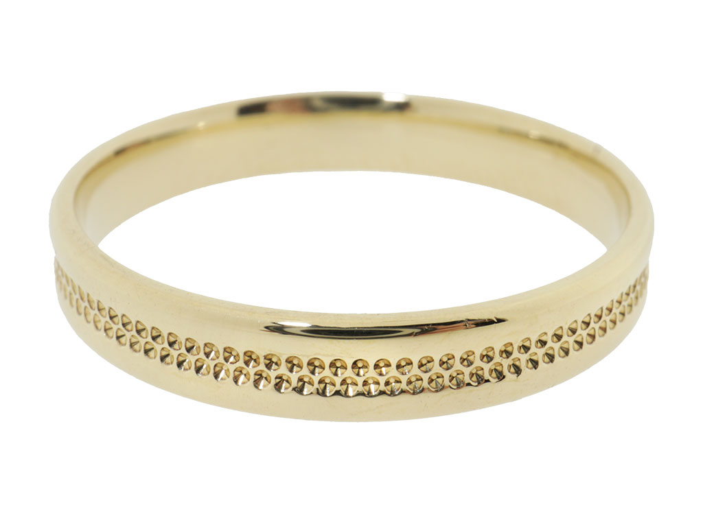 14 Karaat Gouden Ring Met Puntjesbewerking