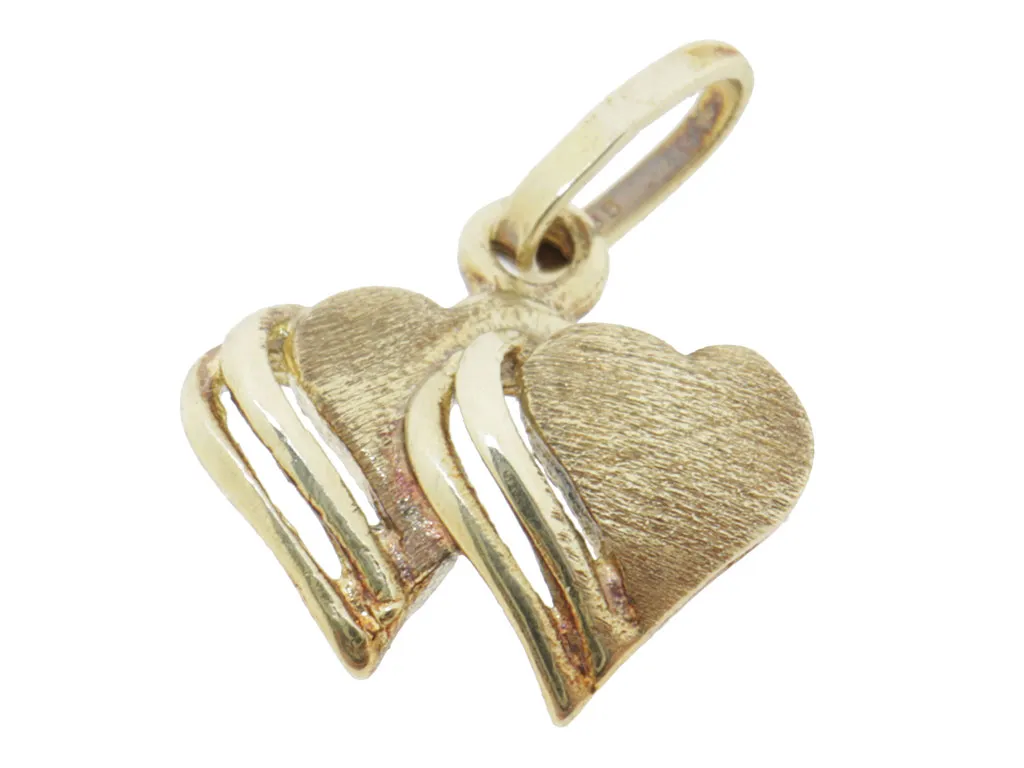 14 Karaat Gouden Dubbele Hart Hanger 