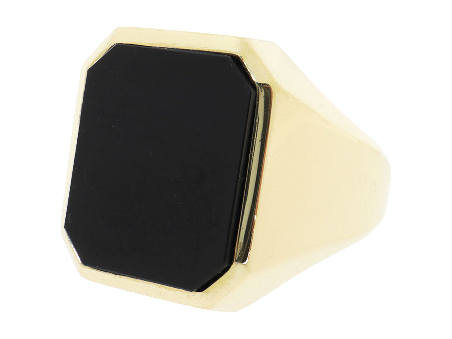 14 Karaat Gouden Heren Zegelring Met Onyx | Maat 18 