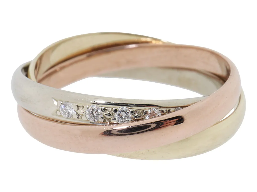 14 Karaat Trinity Ring Met Diamanten 