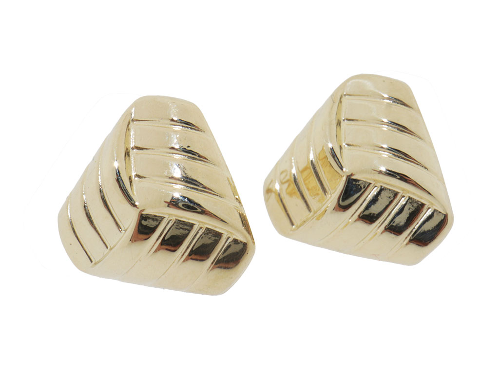 14 Karaat Gouden Driehoek Oorknopjes 