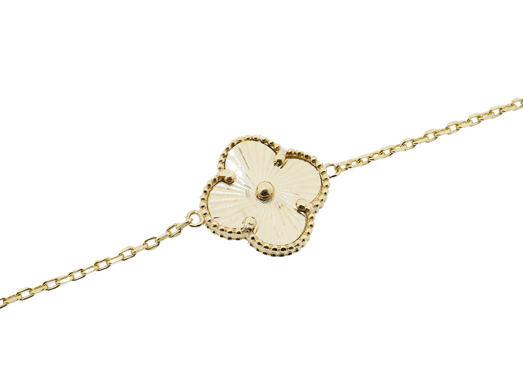 14 Karaat Gouden Klaver Armband 