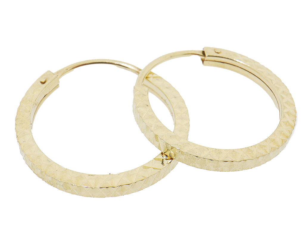 14 Karaat Gouden Creolen Met Reliëf 