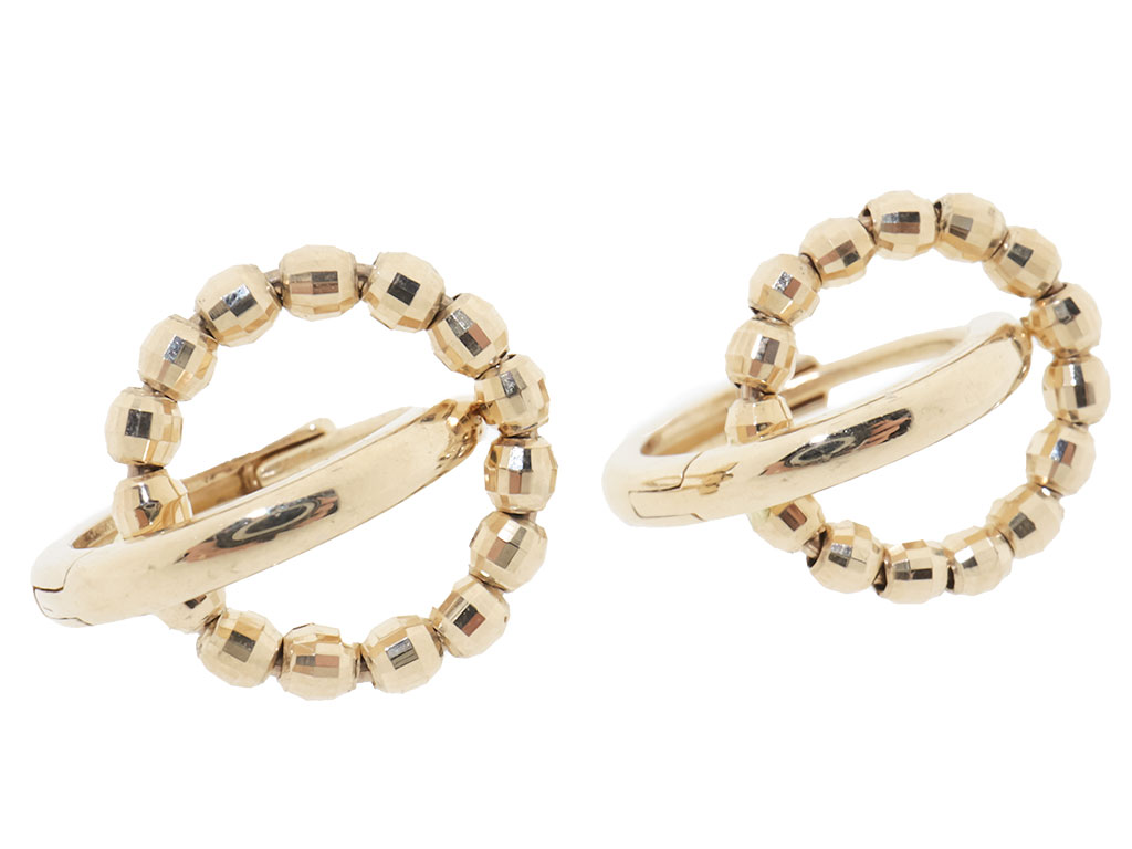 14 Karaat Gouden Creolen Met Bolletjes 