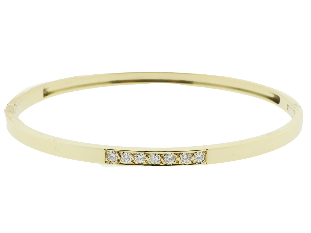 14 Karaat Gouden Slavenarmband Met Diamanten 