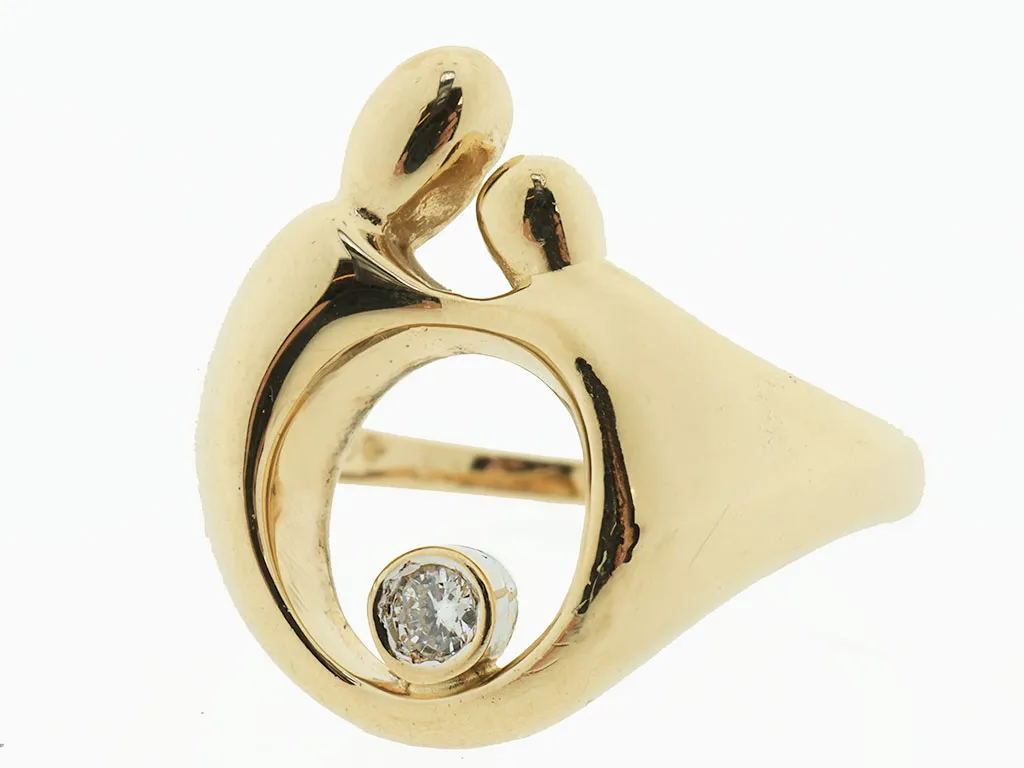 Gouden M'amour Moeder Kind Ring 14 Karaat 
