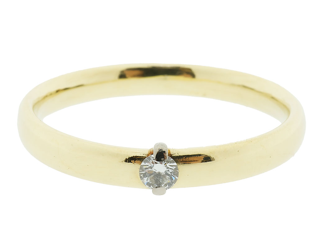 14 Karaat Gouden Solitair Ring Met 0.05ct Diamant 