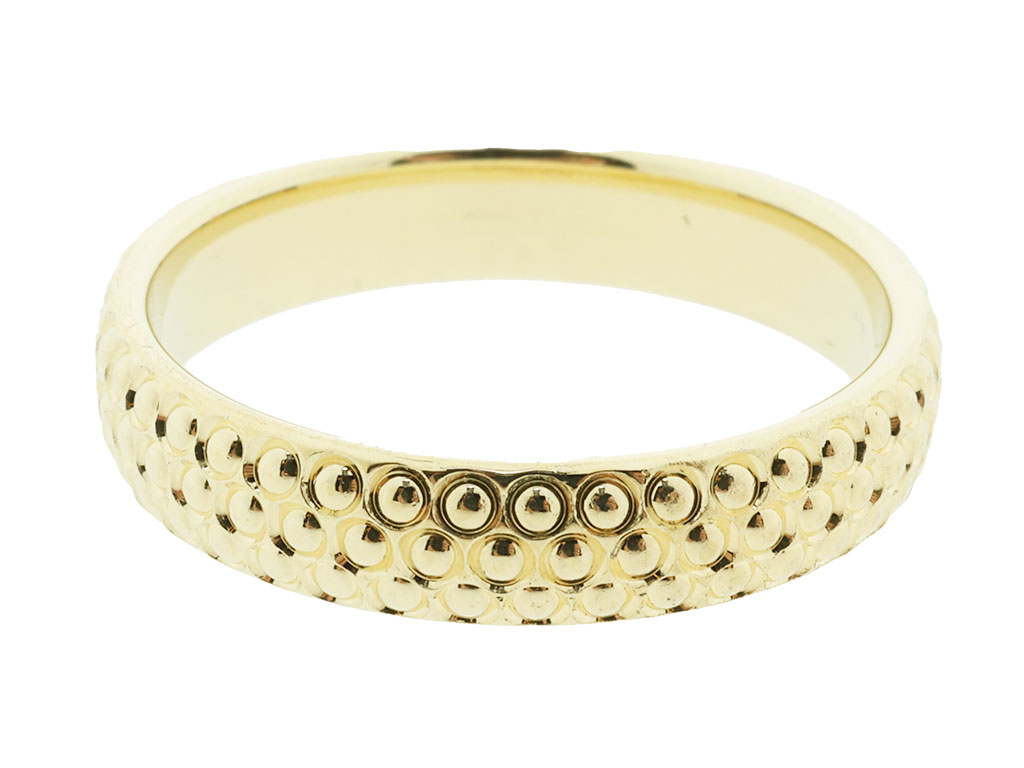 14 Karaat Gouden Ring Met Bolletjes Motief