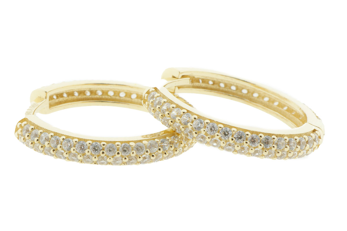 14 Karaat Gouden Creolen Met Zirkonia 